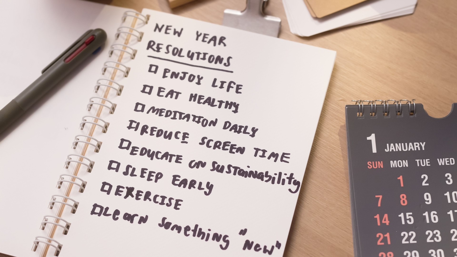 Close up Wellness Handwritten Journal